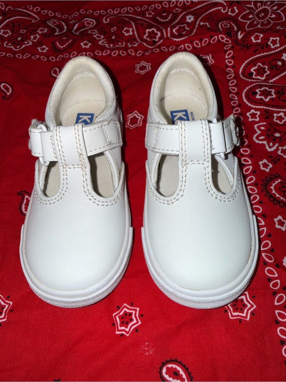 Keds White Baby Flower Strap Walker Shoes - Picture 3 of 7